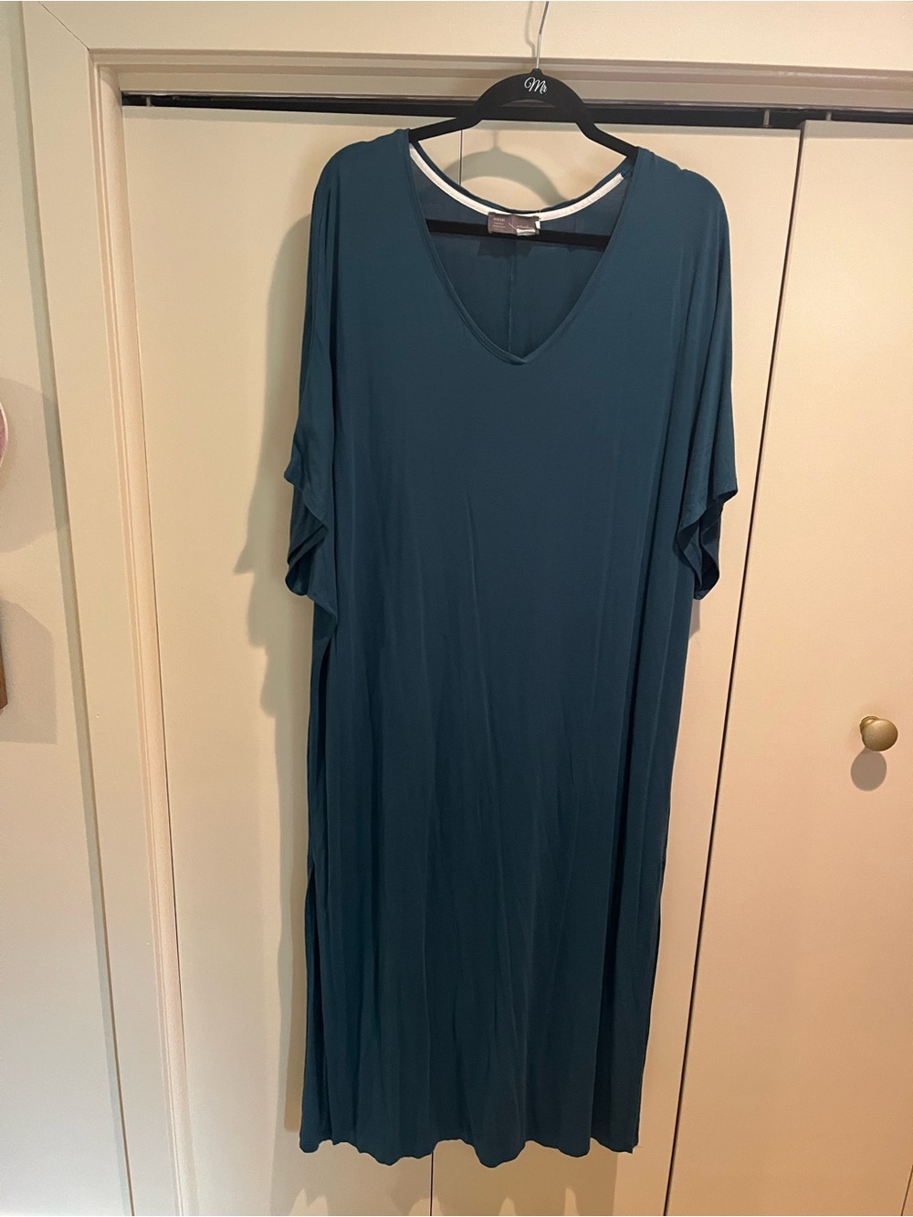 Women's Teal Maxi Dress with V-Neck
